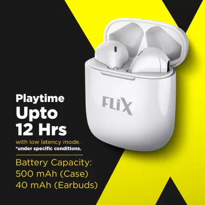 Flix Breeze TWS 100 Bluetooth Headset (White, True Wireless) Flix Breeze TWS 100 Bluetooth Headset (White, True Wireless)